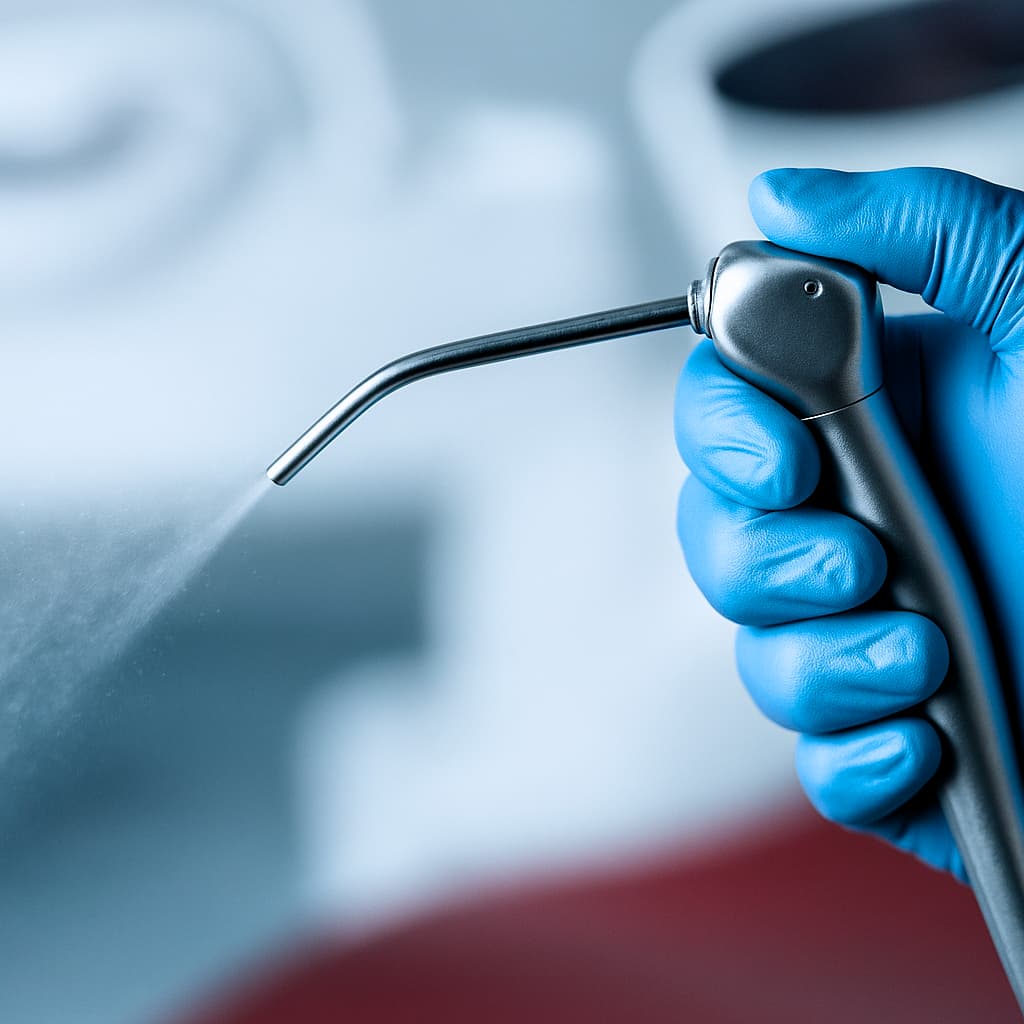 Water flowing through dental waterlines