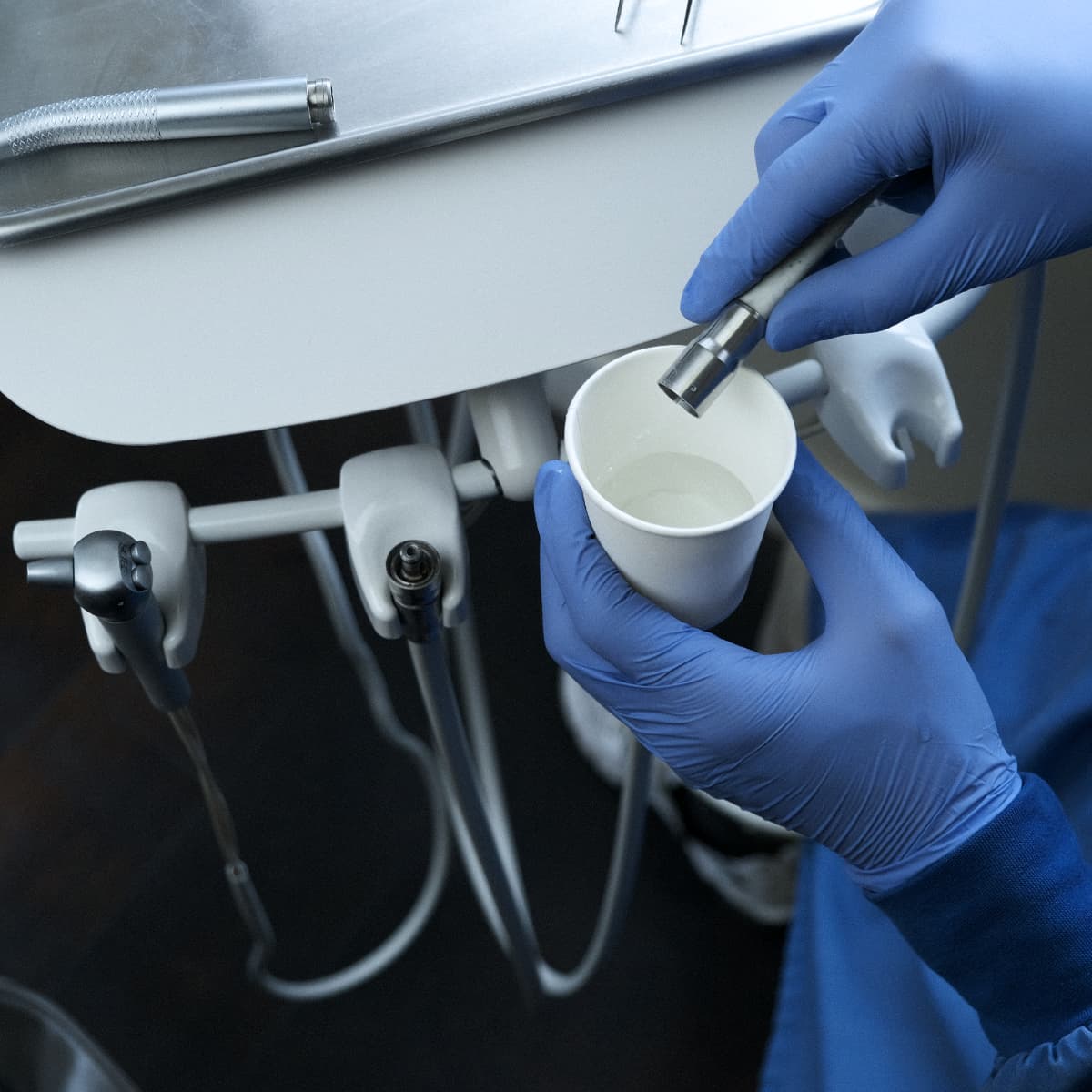 Flushing the waterlines with warm water